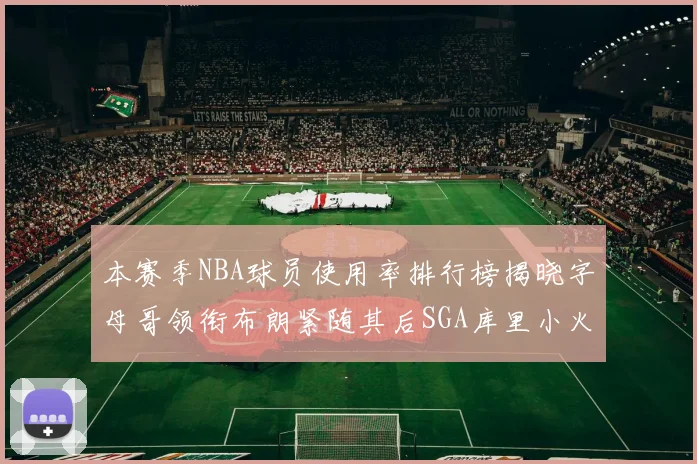 本赛季NBA球员使用率排行榜揭晓字母哥领衔布朗紧随其后SGA库里小火车紧追不舍